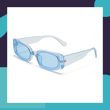 blue glass sunglasses